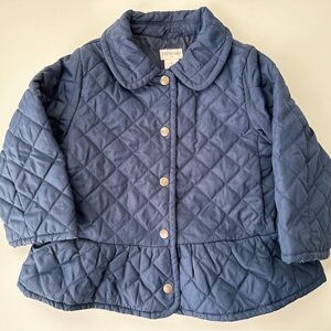 J.Crew Crewcuts Navy Quilted Peplum Hem Coat